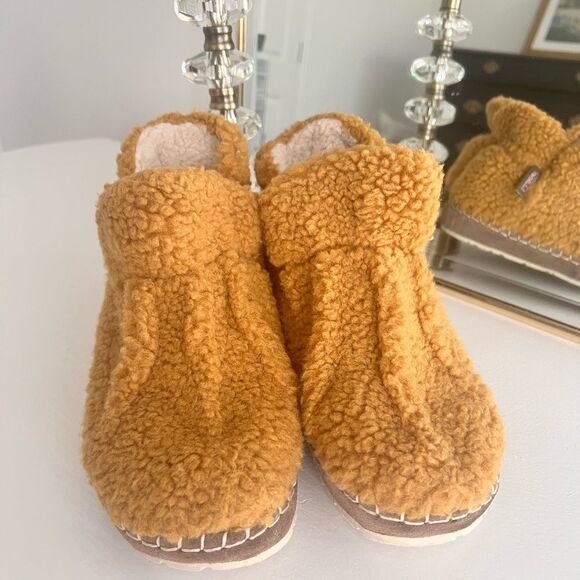 LL Bean Cozy Slippers Booties Pile Fleece size 7 - Picture 2 of 6